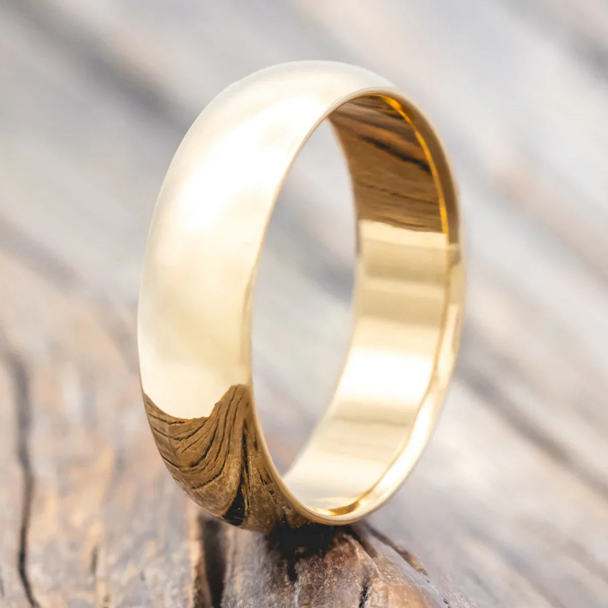 Domed Wedding Band - 14K Yellow Gold (6mm) - Size 9 1/2