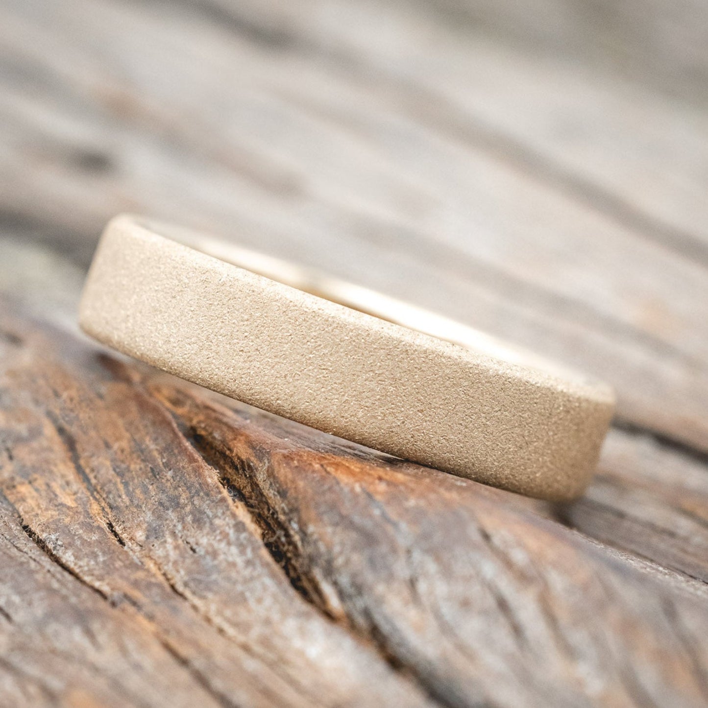 Sandblasted Wedding Band - 14K Yellow Gold (6mm) - Size 9 1/4