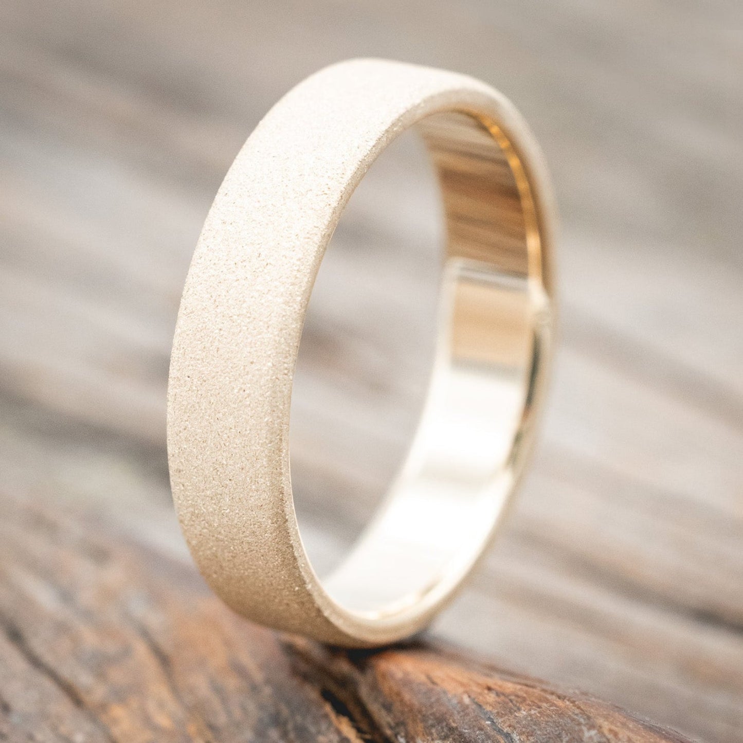 Sandblasted Wedding Band - 14K Yellow Gold (6mm) - Size 9 1/4