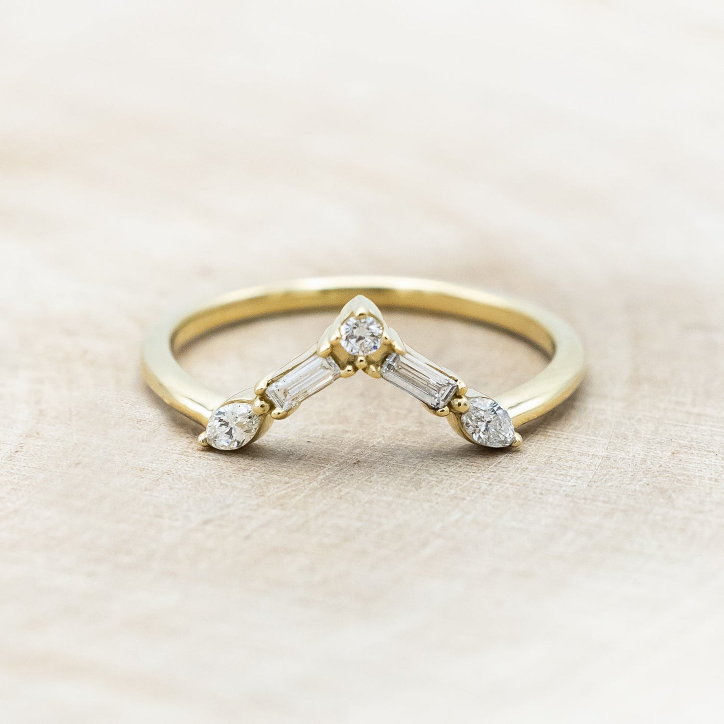 "Treva" - Oval Cut Moss Agate Engagement Ring With Diamond Accents & "Melody" Tracer