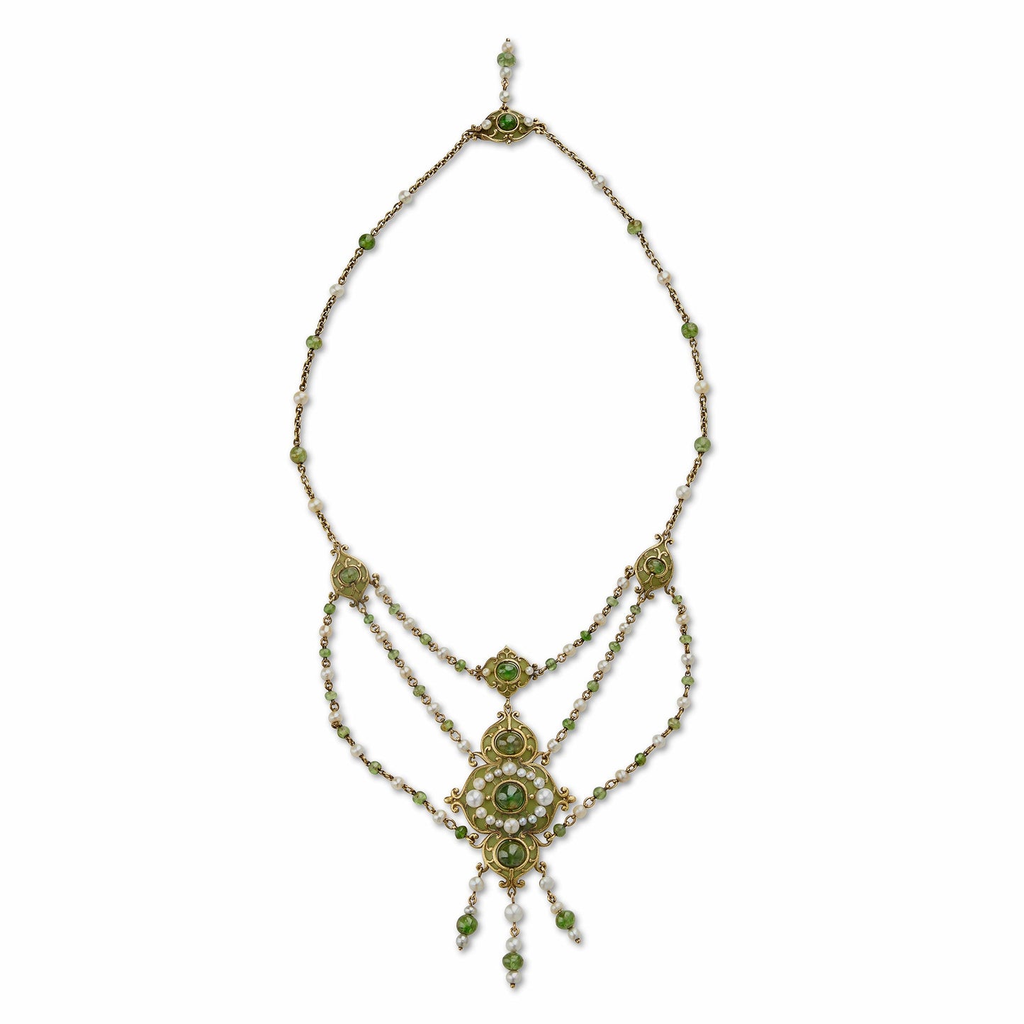 Marcus & Co. Plique-à-jour Enamel and Peridot Necklace