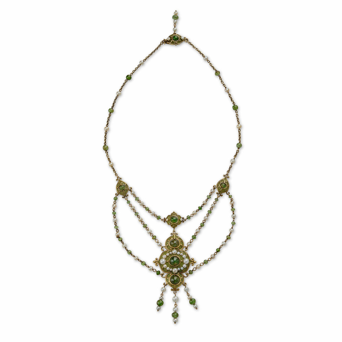 Marcus & Co. Plique-à-jour Enamel and Peridot Necklace