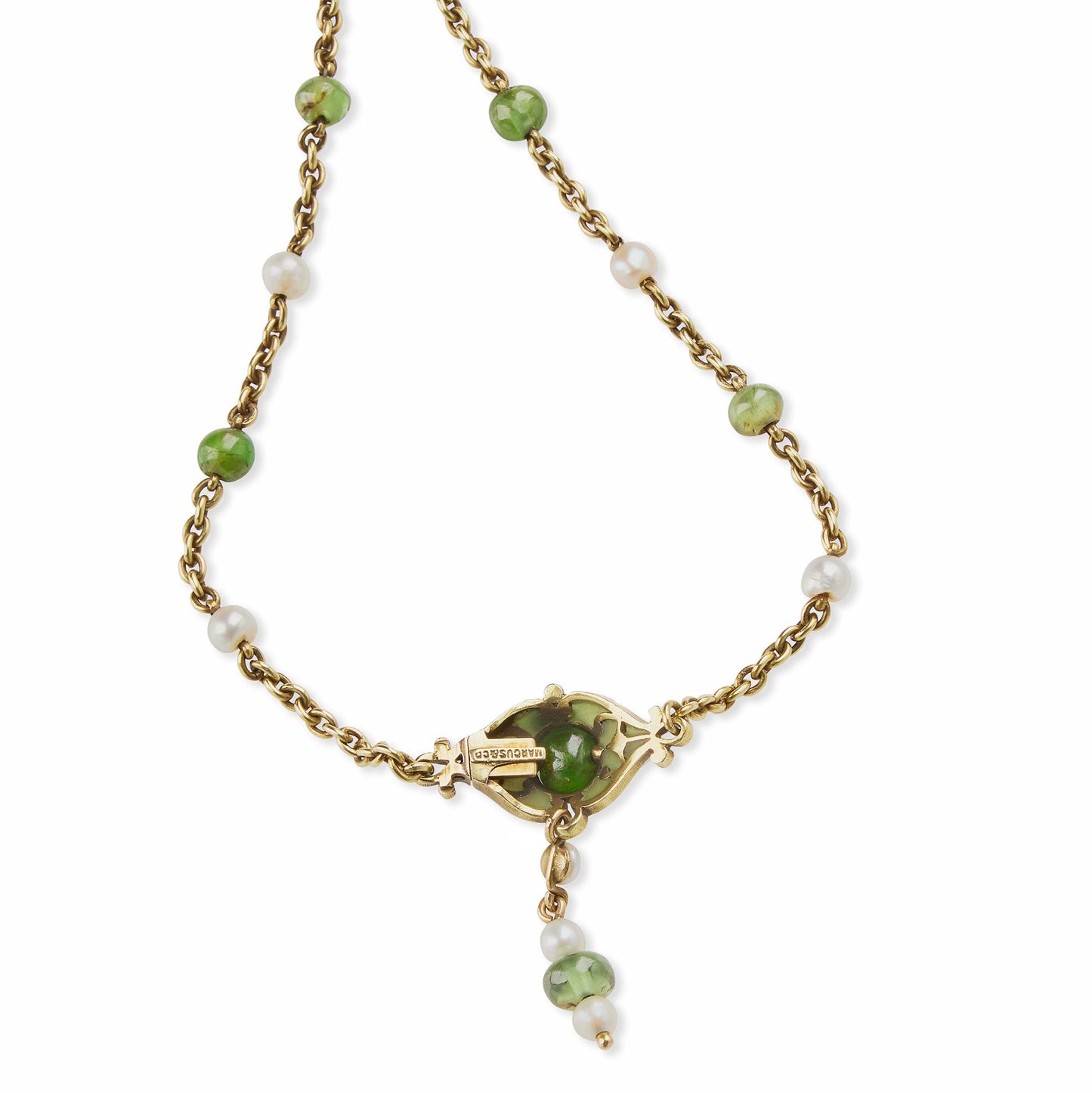 Marcus & Co. Plique-à-jour Enamel and Peridot Necklace