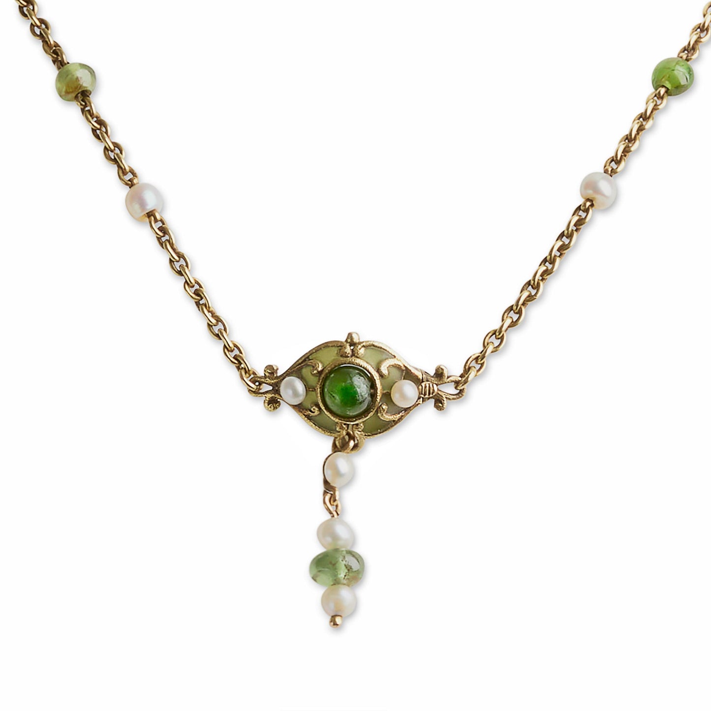 Marcus & Co. Plique-à-jour Enamel and Peridot Necklace