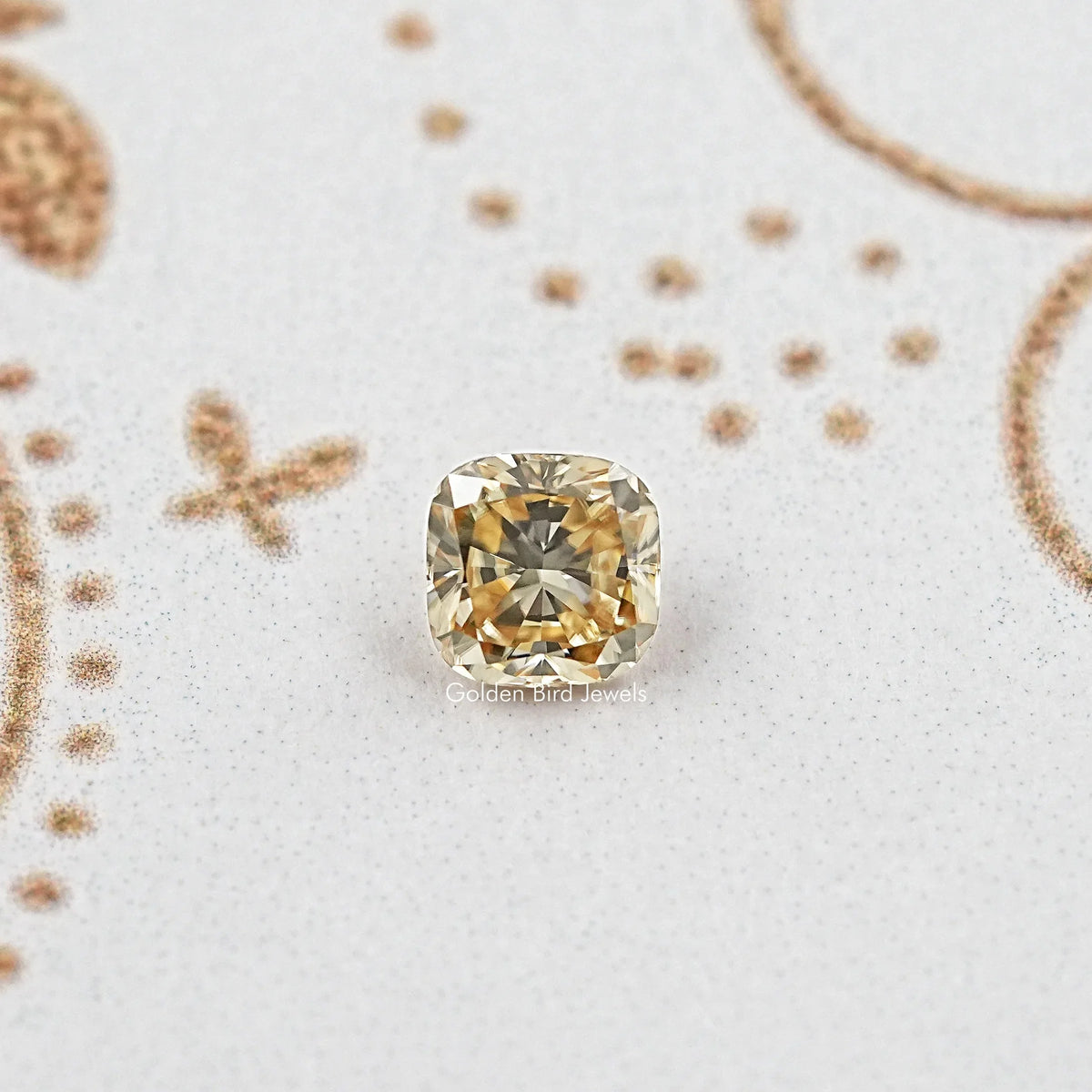 Yellow Cushion Cut Moissanite Gemstone