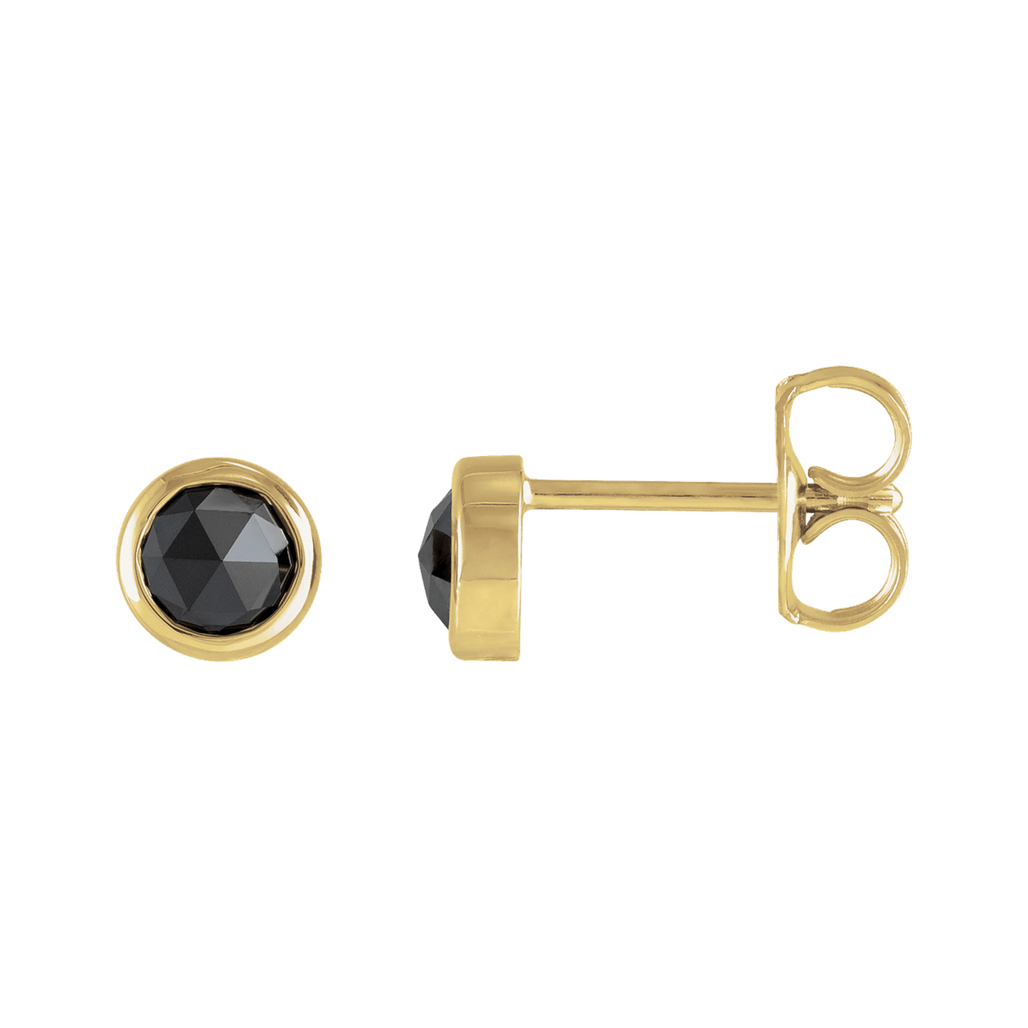 Rose-Cut Black Diamond Stud Earrings