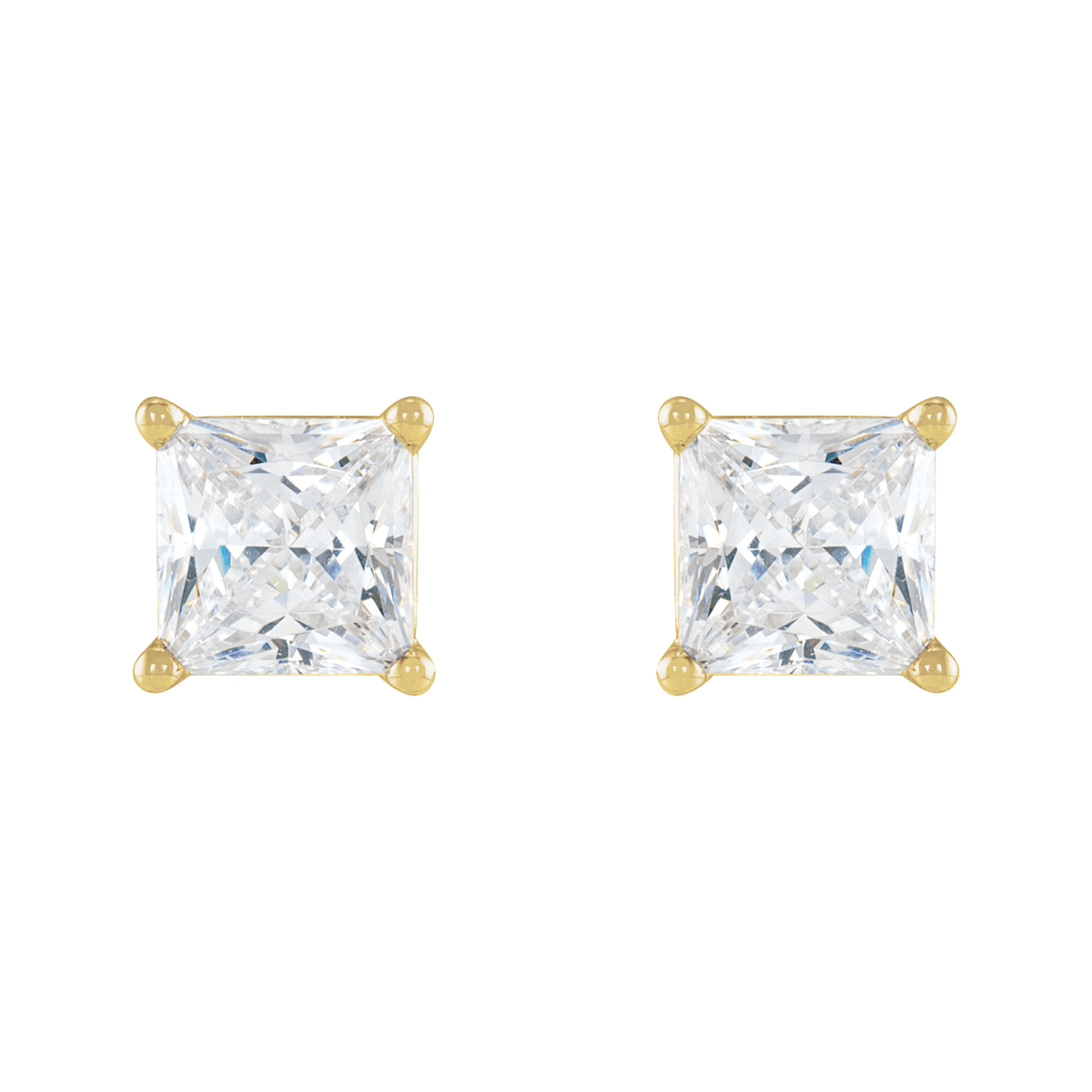 Princess-Cut Diamond Stud Earrings