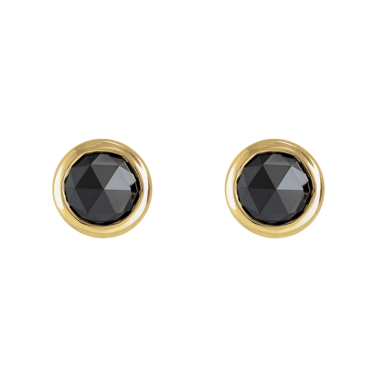 Rose-Cut Black Diamond Stud Earrings