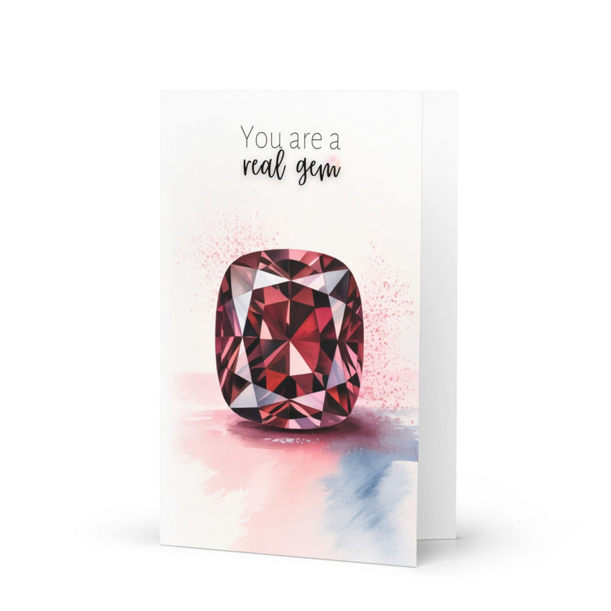 You are a real Gem | Watercolor Cushion Garnet Greeting Card