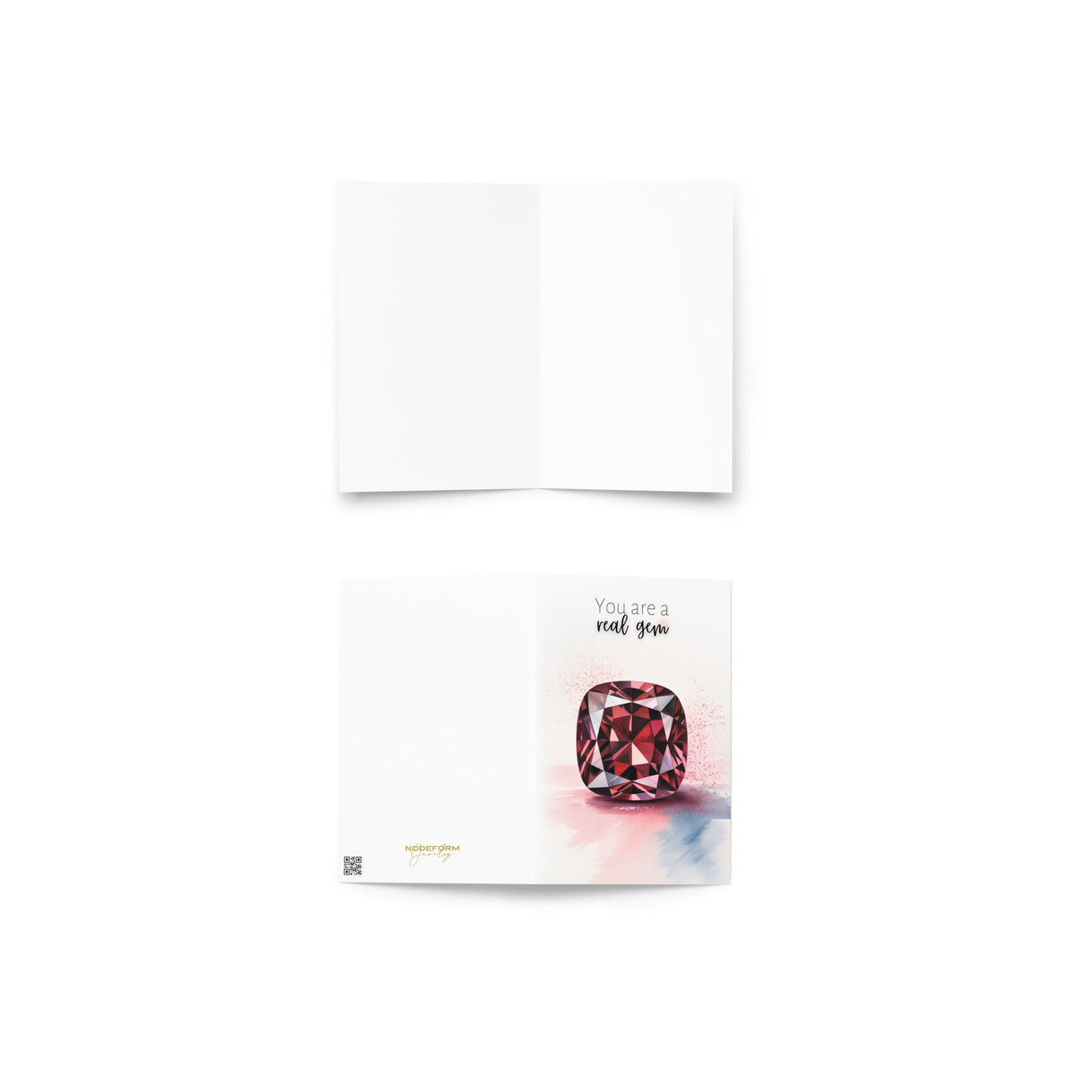 You are a real Gem | Watercolor Cushion Garnet Greeting Card