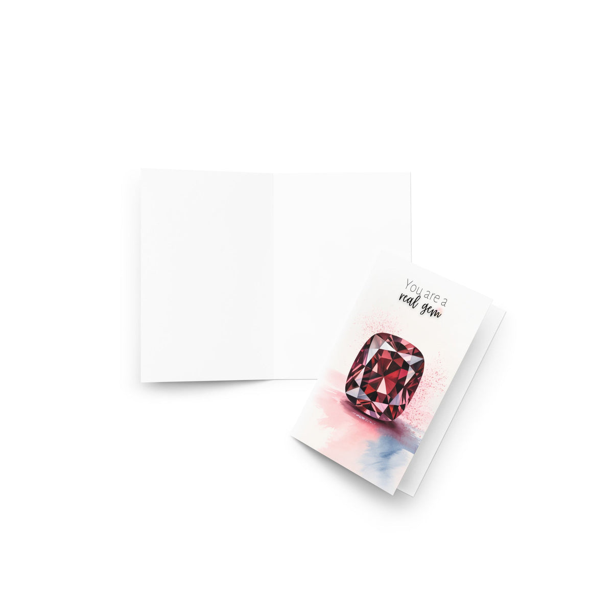 You are a real Gem | Watercolor Cushion Garnet Greeting Card