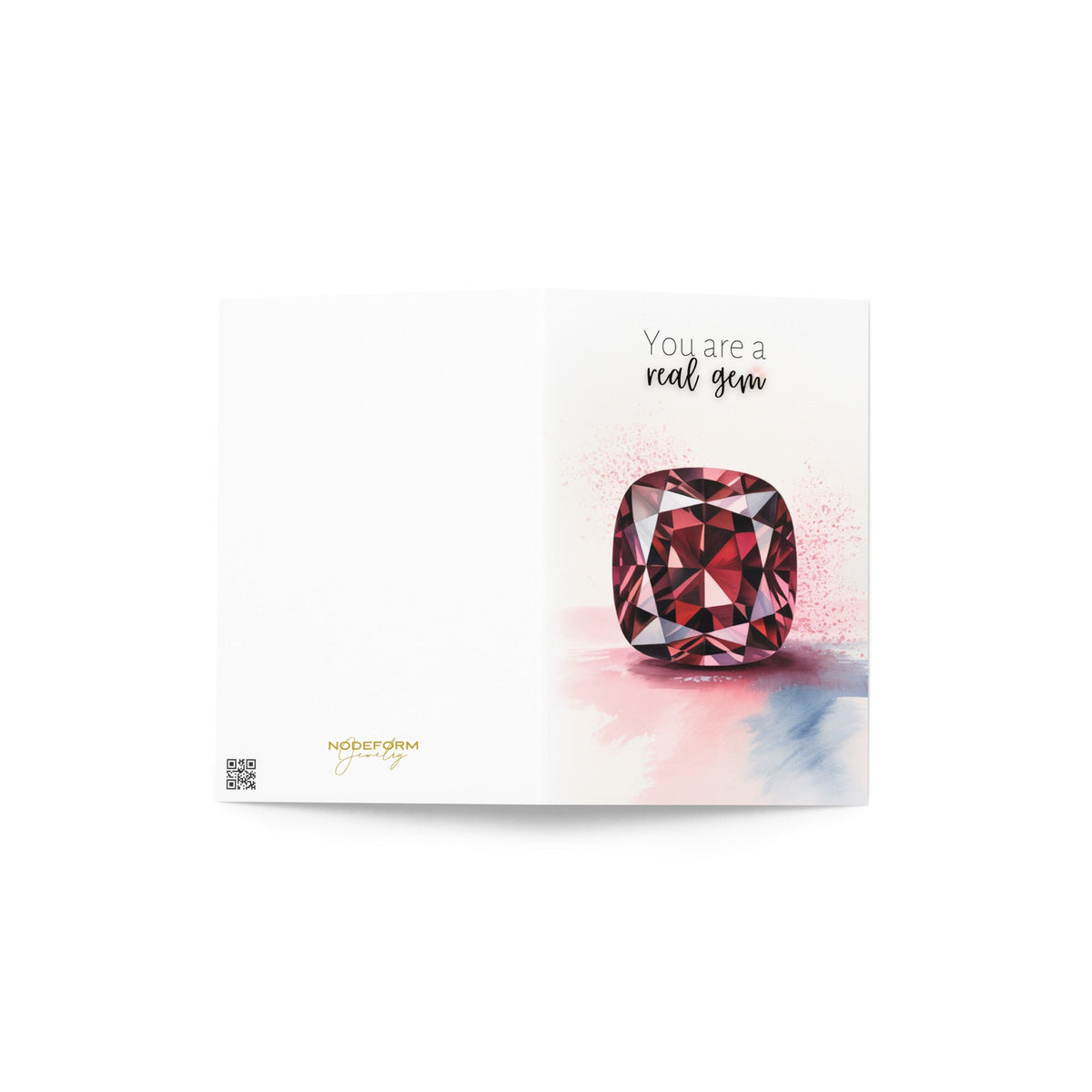 You are a real Gem | Watercolor Cushion Garnet Greeting Card