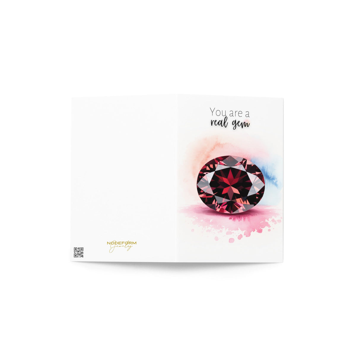 You are a real Gem | Watercolor Oval Garnet Greeting Card