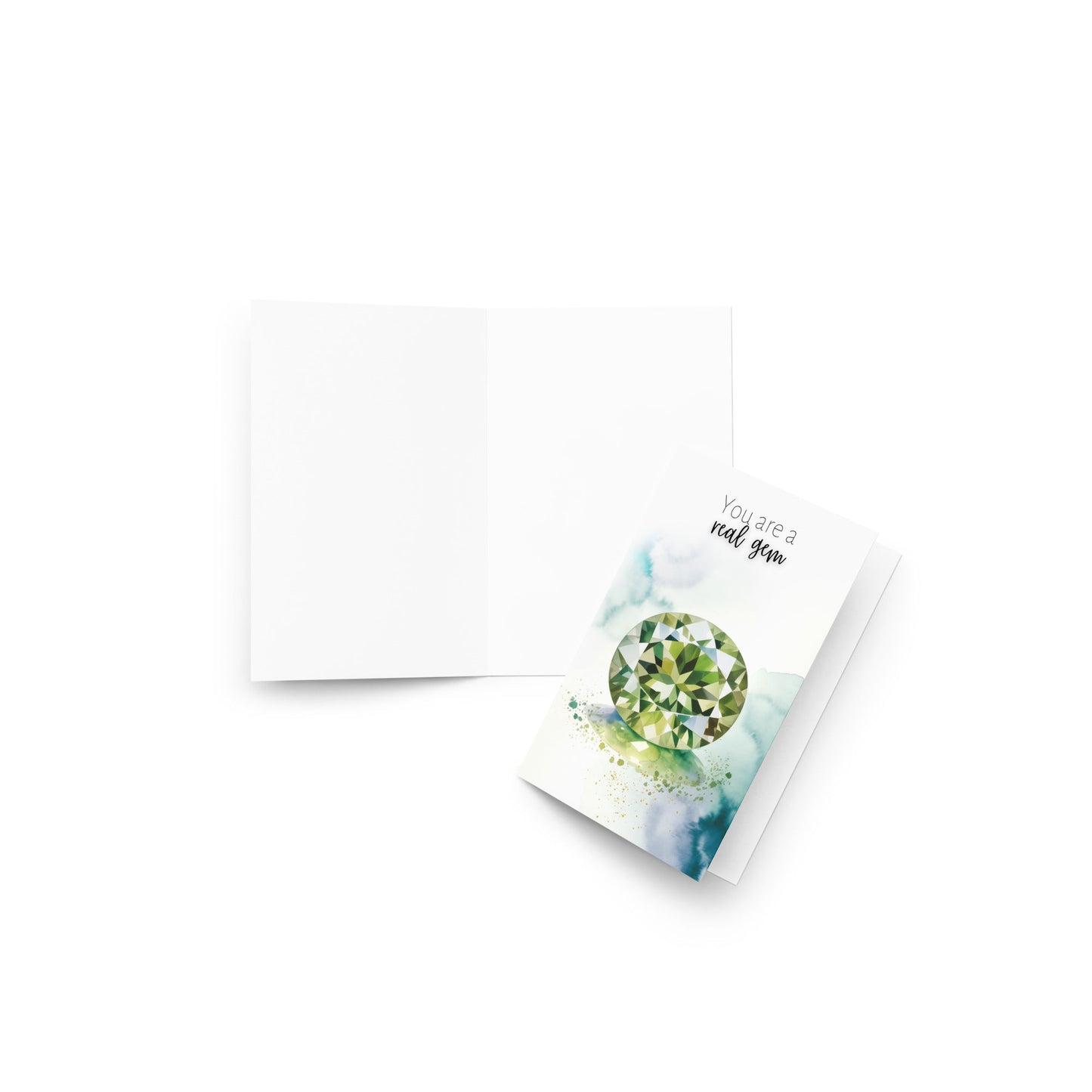 You are a real gem | Watercolor Oval Peridot Greeting Card