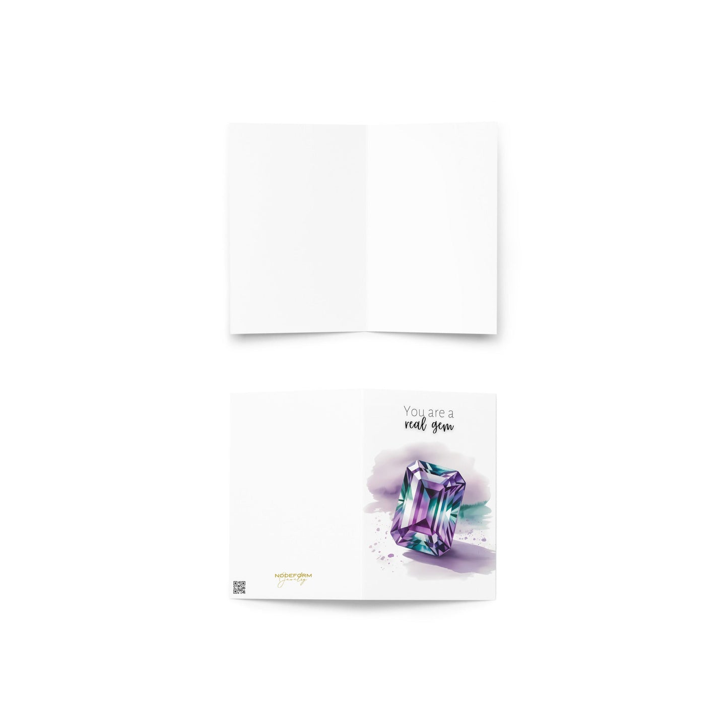 You are a real Gem | Watercolor Emerald Cut Alexandrite Greeting Card