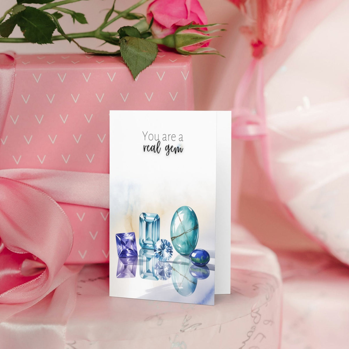 You are a real Gem | Watercolor December Birthstone Greeting Card