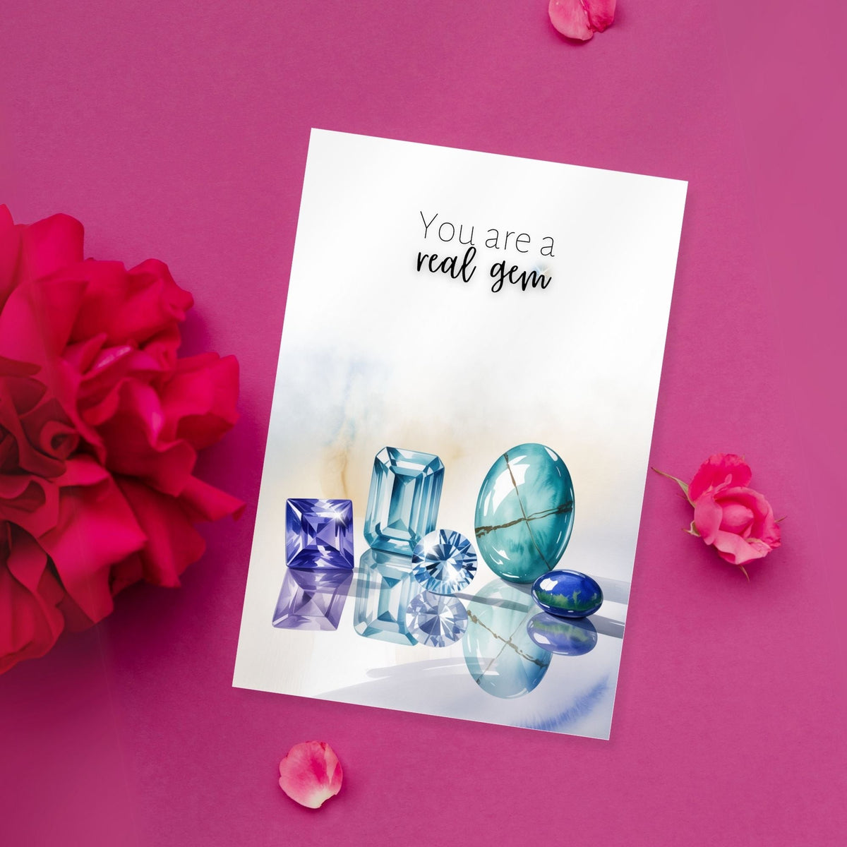 You are a real Gem | Watercolor December Birthstone Greeting Card