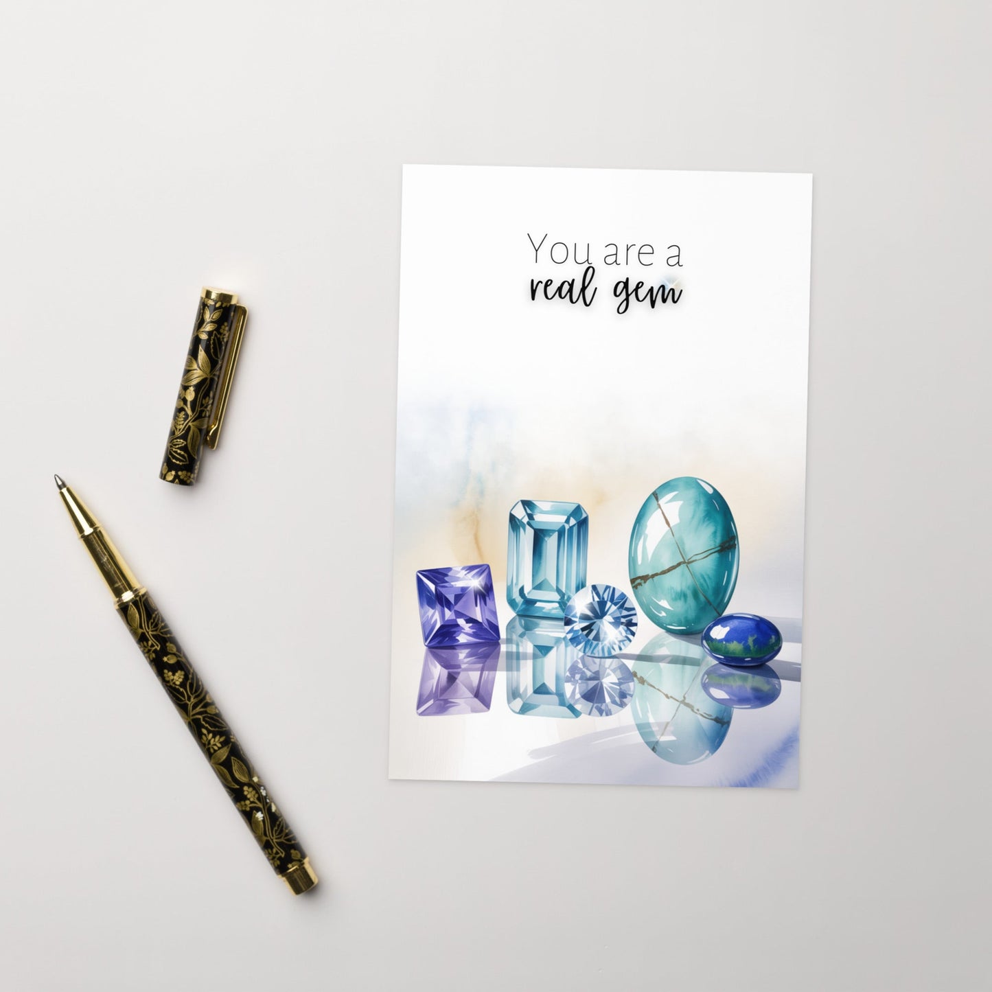 You are a real Gem | Watercolor December Birthstone Greeting Card