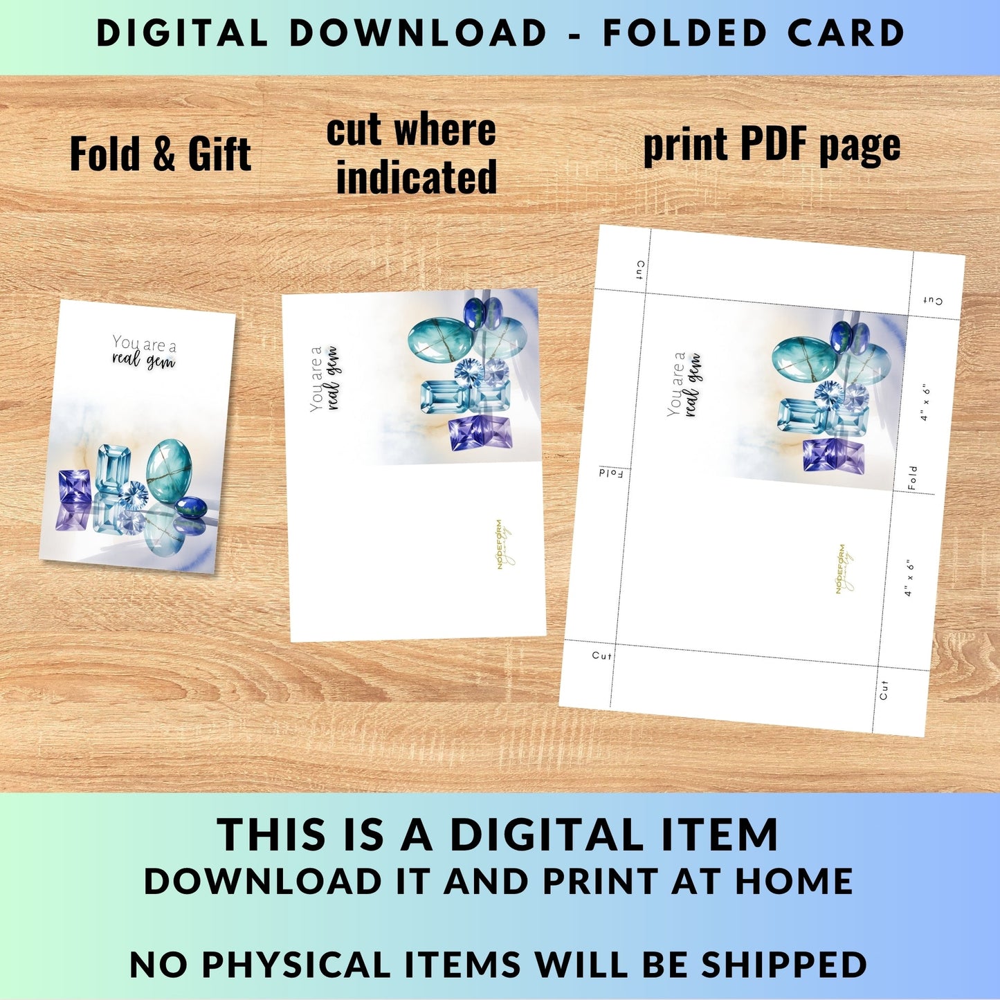 You are a real Gem | Watercolor December Birthstone Greeting Card