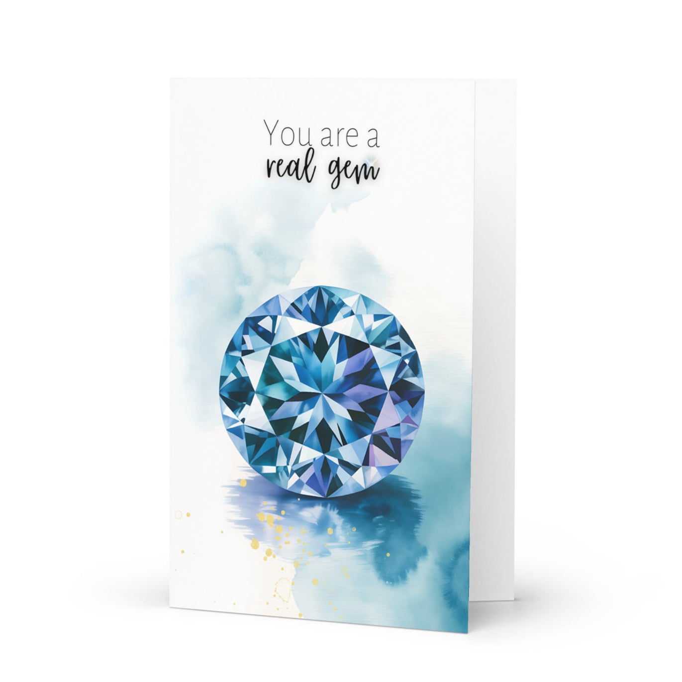 You are a real gem | Watercolor Oval Tanzanite Birthstone Greeting Card