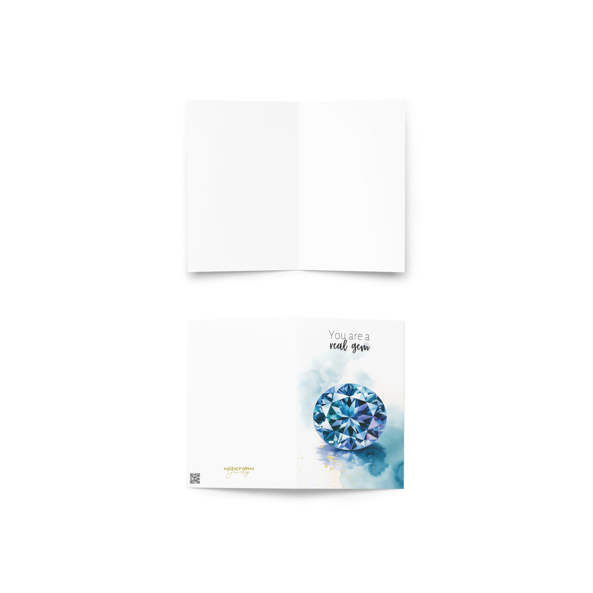 You are a real gem | Watercolor Oval Tanzanite Birthstone Greeting Card
