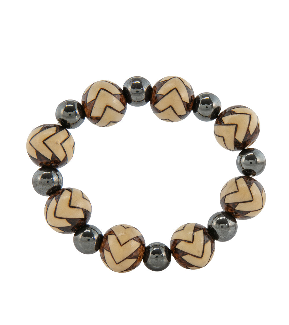 Pyrography Bracelet - Large Beads