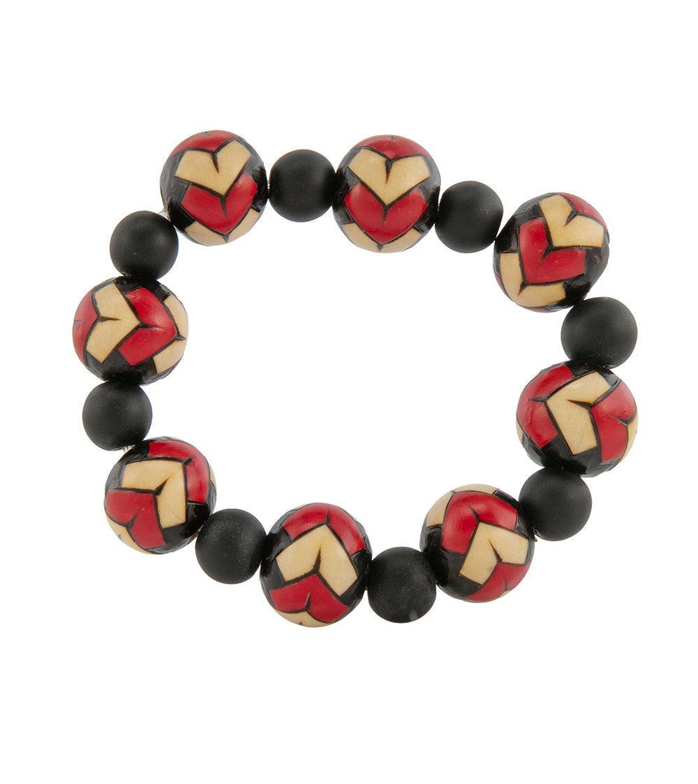 Pyrography Bracelet - Large Beads