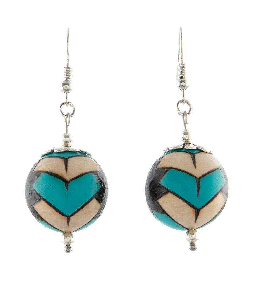 Pyrography Earrings - Large Beads