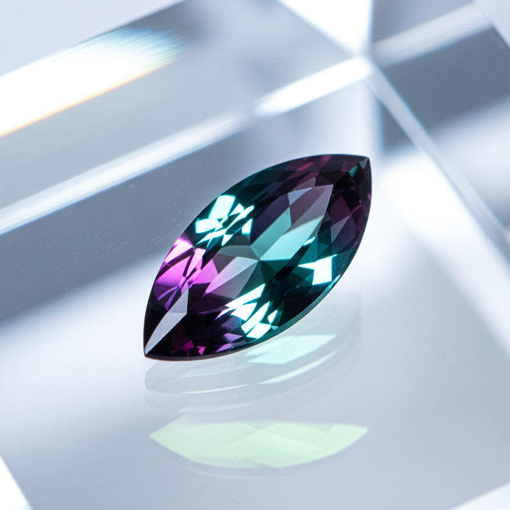 Marquise Cut Lab Created Alexandrite Gemstone