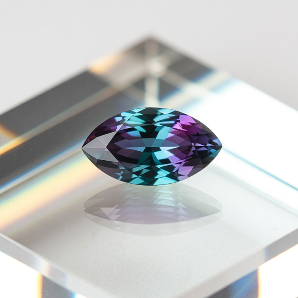Marquise Cut Lab Created Alexandrite Gemstone