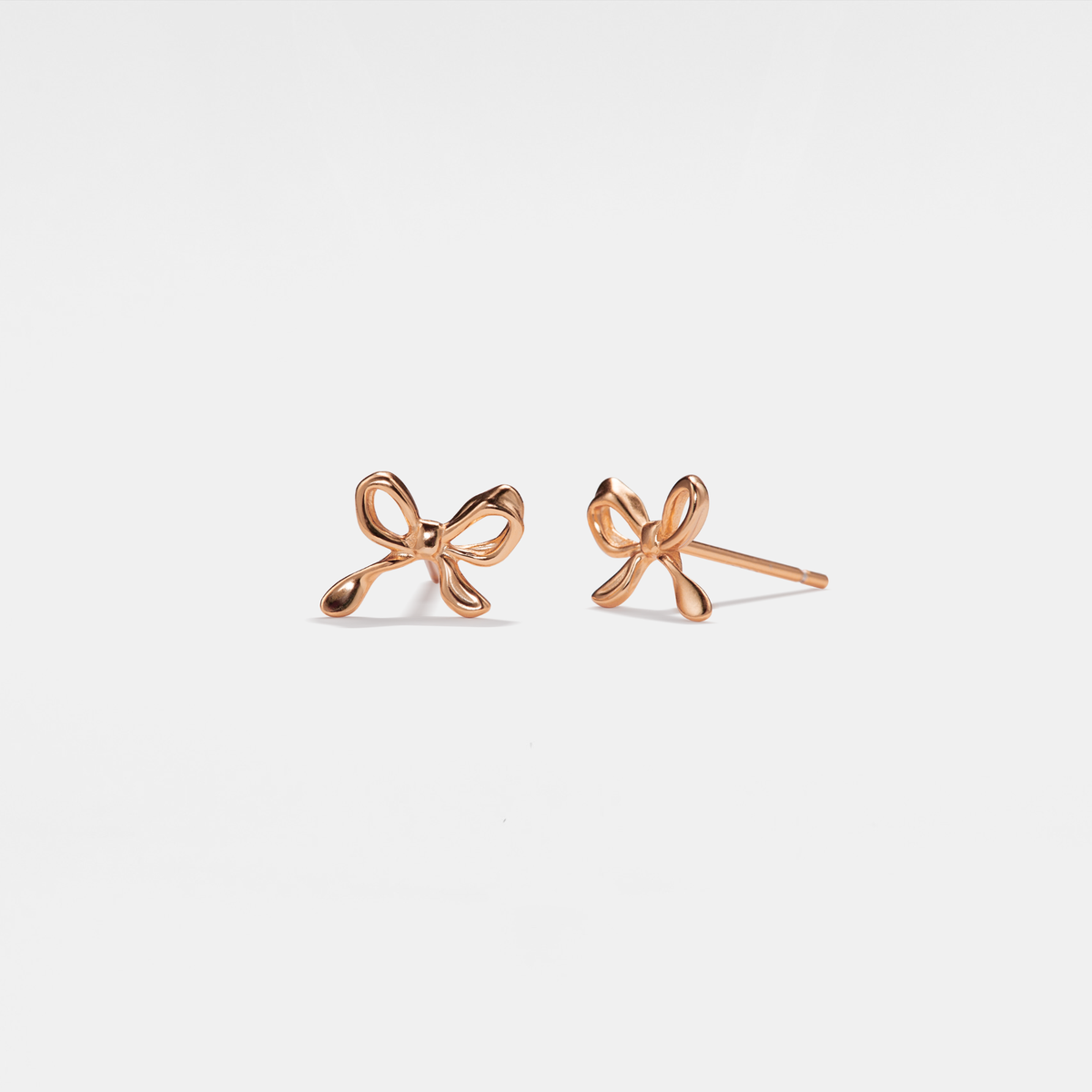 Cute Bow Tie Bowknot Stud Earring in 925 Sterling Silver: Gold