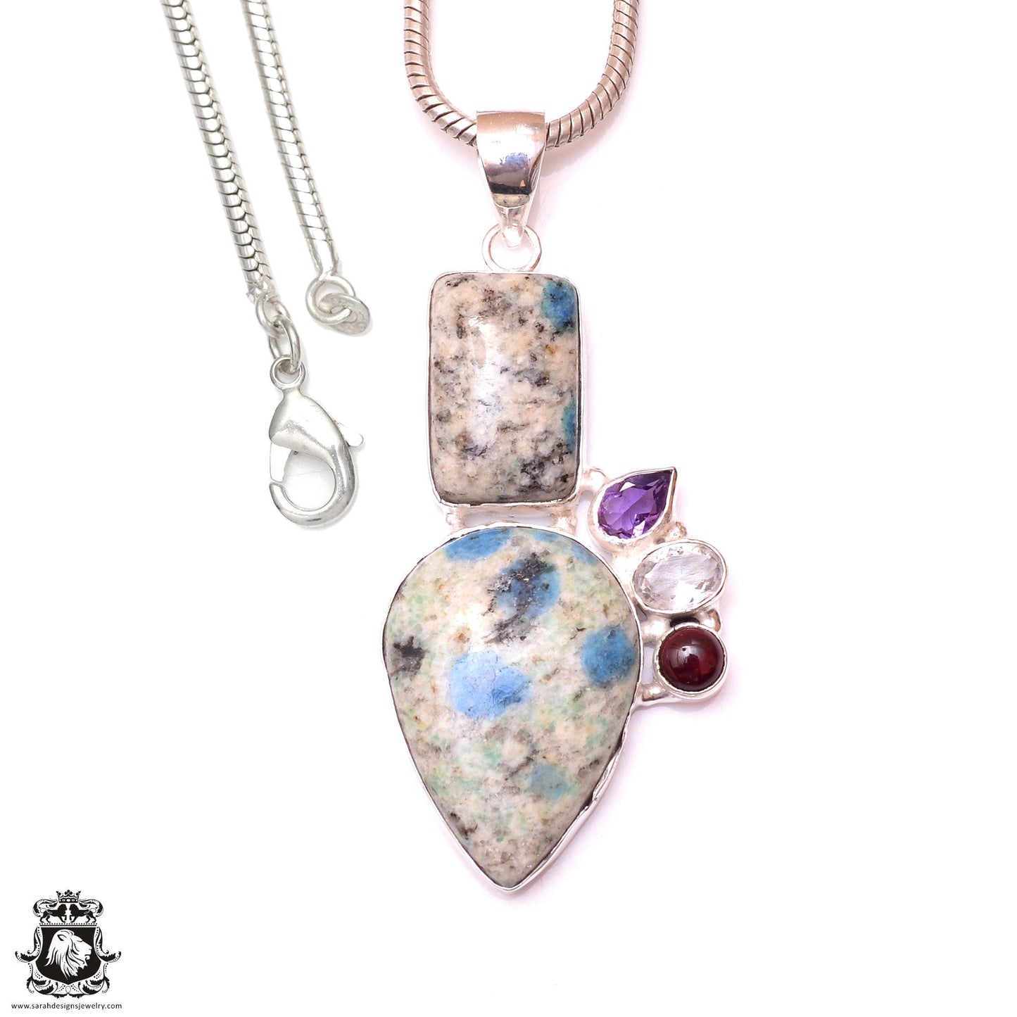 K2 Jasper Afghanite Azurite Pendant & 3MM Italian Chain P10111