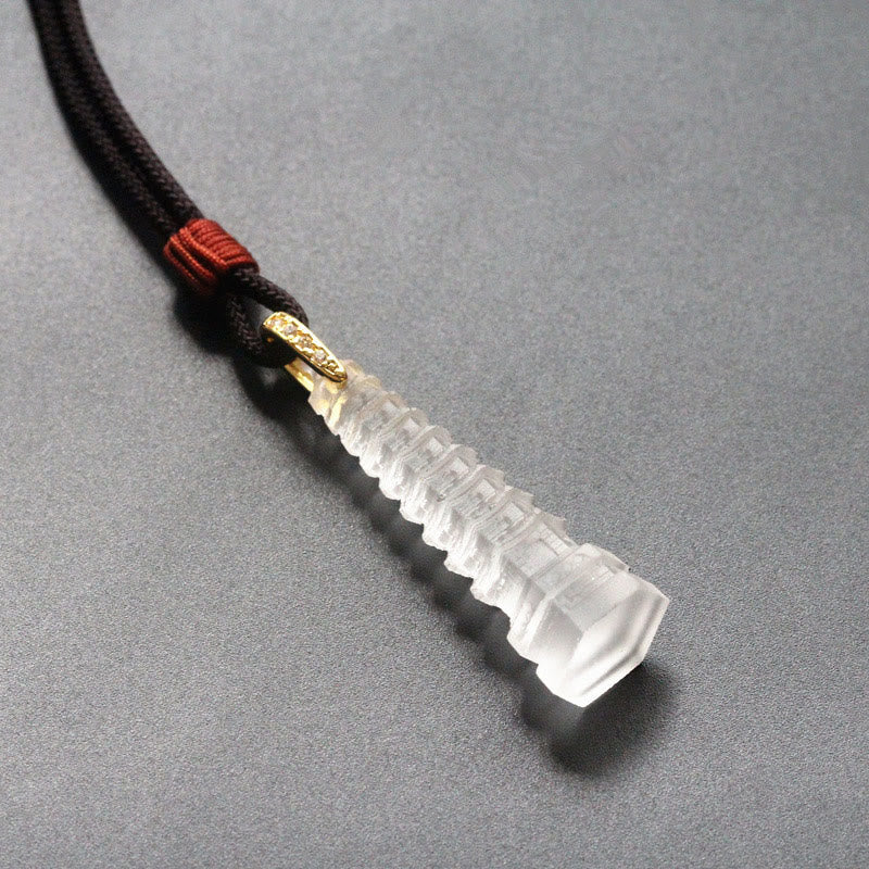 Fortune Jewel Liuli Ancient Pagoda Wisdom Necklace