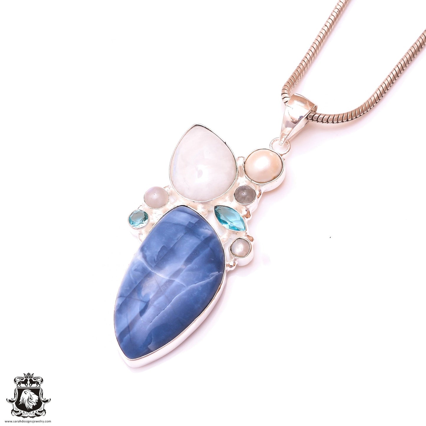 Owyhee Opal Moonstone Pearl Pendant & 3MM Italian Chain P9808