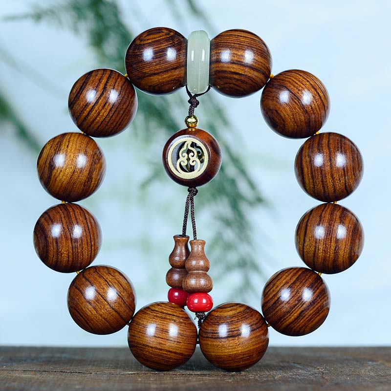 Fortune Jewel Rosewood Warmth Calm Gourd Charm Bracelet
