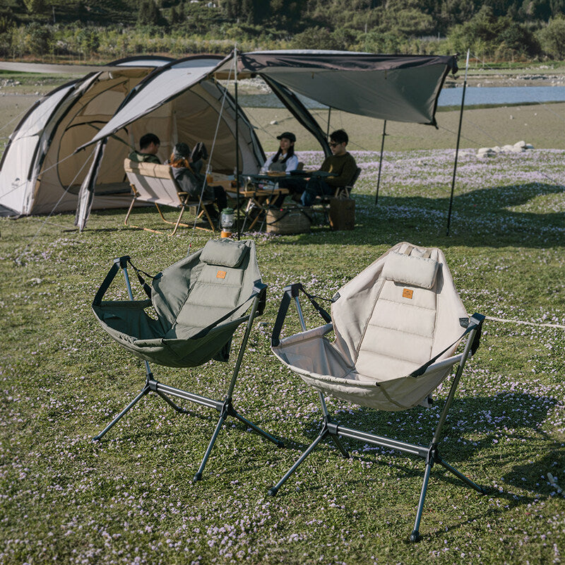 Naturehike YL11 Outdoor Folding Rocking Chair Portable Multi Angle Adjustable Sling Swing Chair Aviation Aluminum Bracket 150kg Max Load Bearing