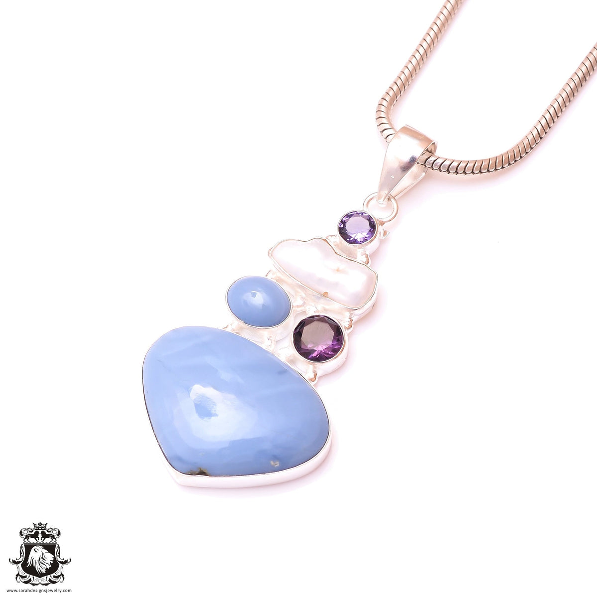 Owyhee Opal Amethyst Pendant & 3MM Italian Chain P9800