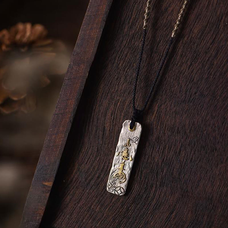 Fortune Jewel Making A Fortune Chinese Character Copper Coin Wealth Necklace Pendant