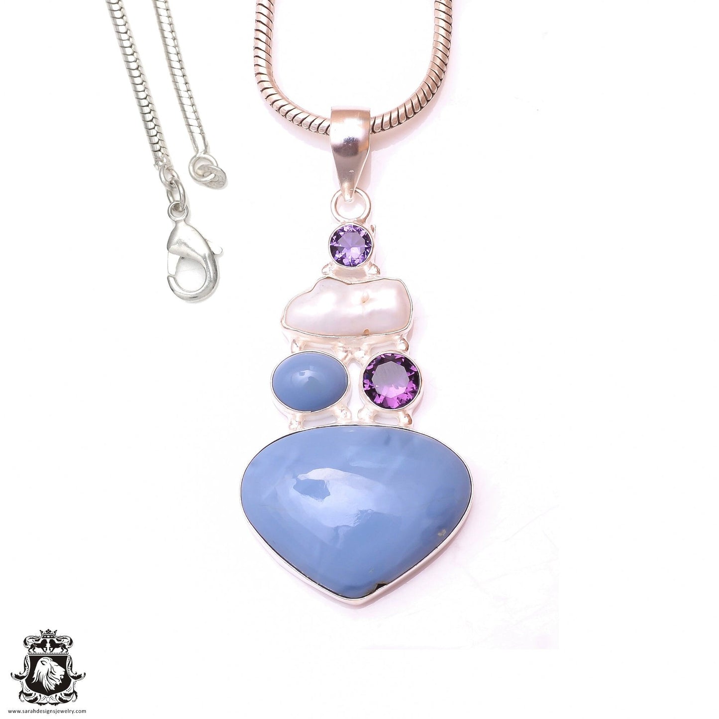 Owyhee Opal Amethyst Pendant & 3MM Italian Chain P9800