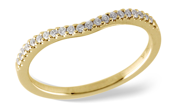 14KY Contoured Diamond Wedding Band