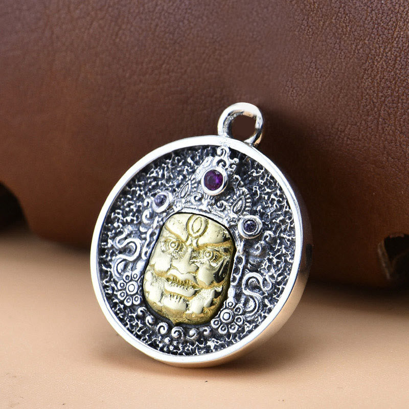 Fortune Jewel 925 Sterling Silver Zakiram Goddess of Wealth Dorje Vajra Spiritual Necklace Pendant