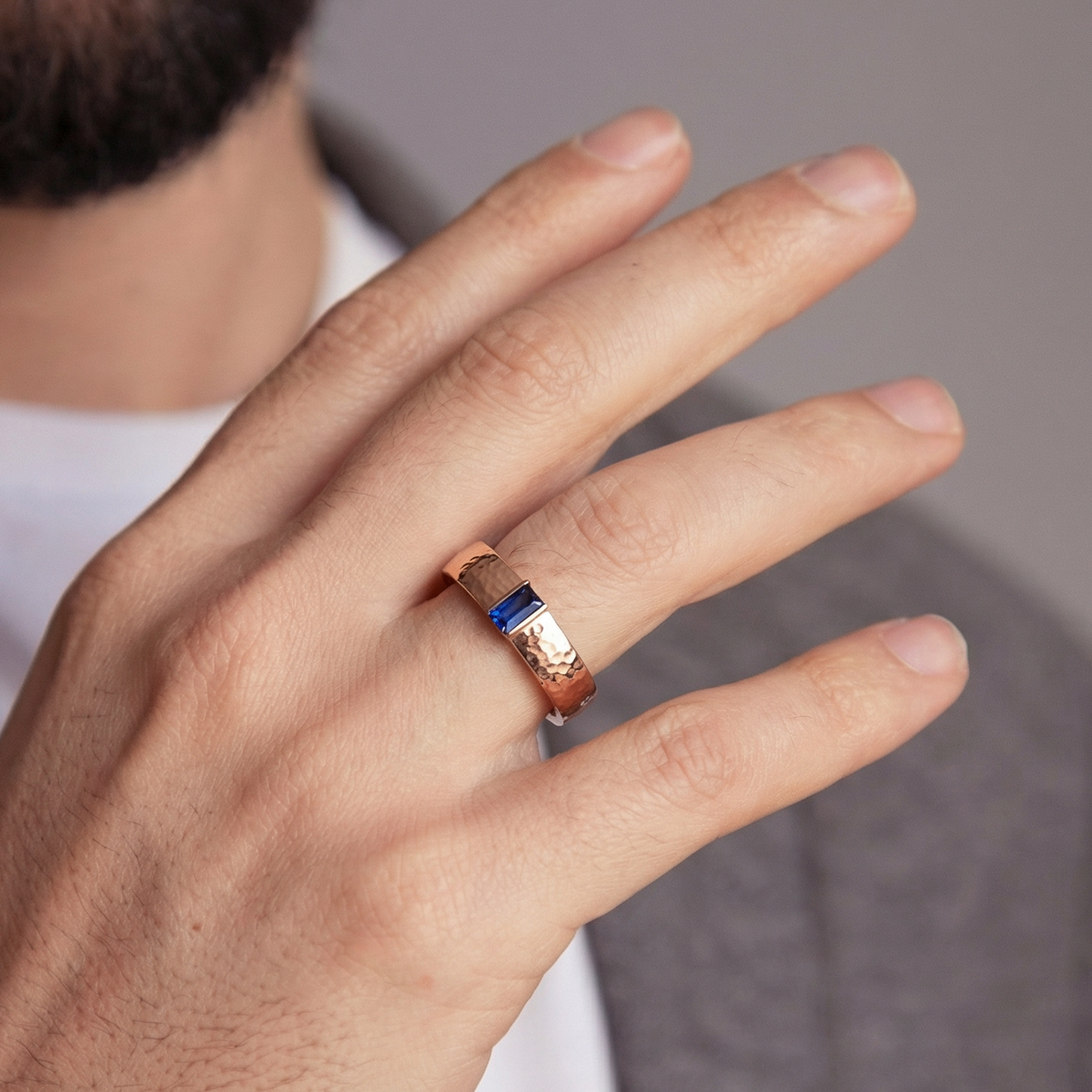 Augustus’ Emblem | Vintage Baguette Sapphire Men’s Band
