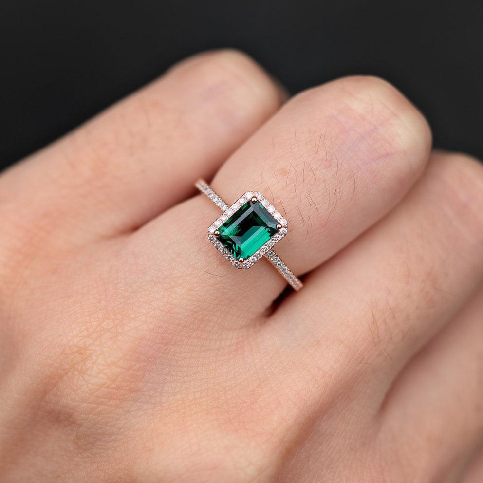 Vera's Grace | Vintage Emerald & Moissanite Ring