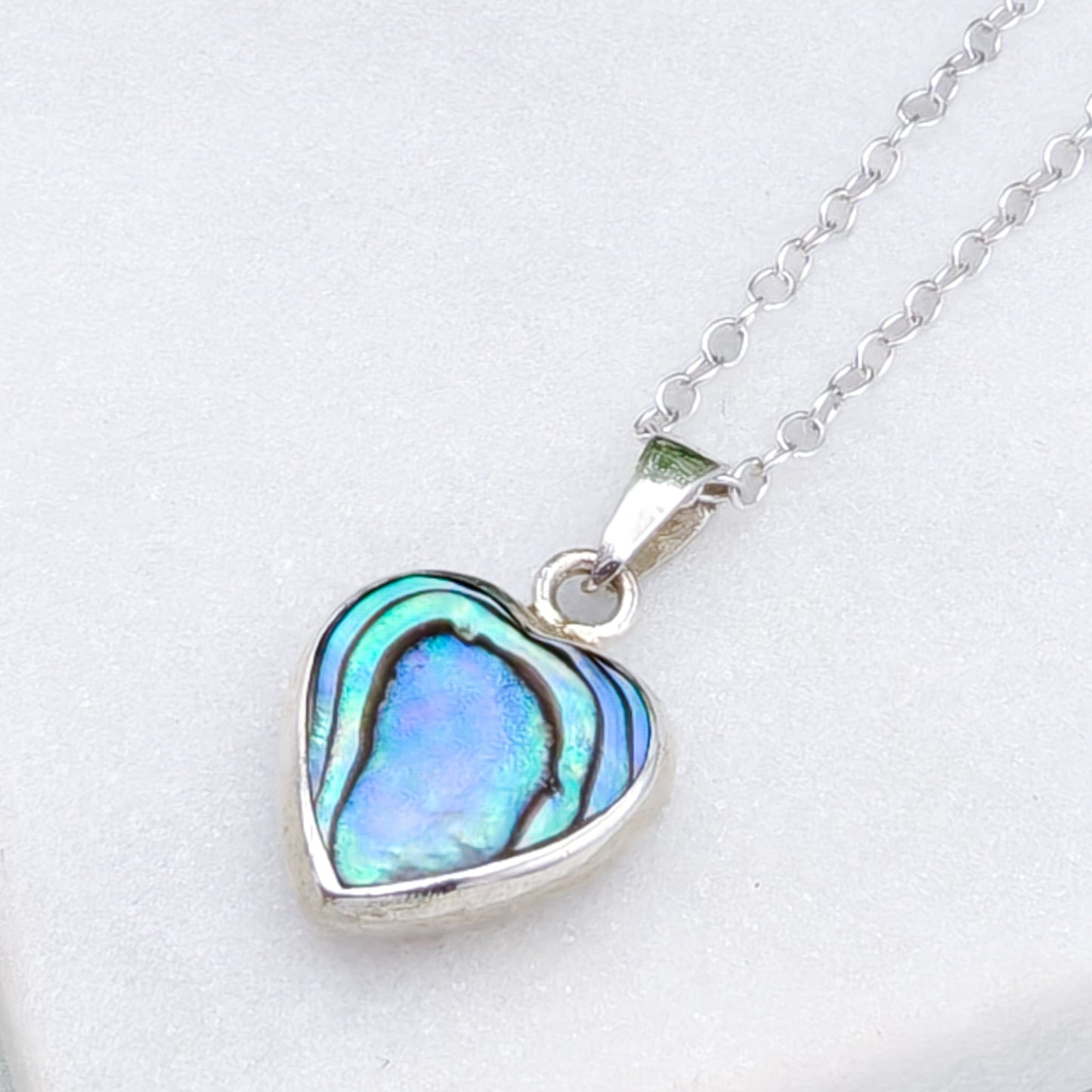 Abalone Heart Pendant | Mother of Pearl on Reverse | Shell Gift | Sterling Silver