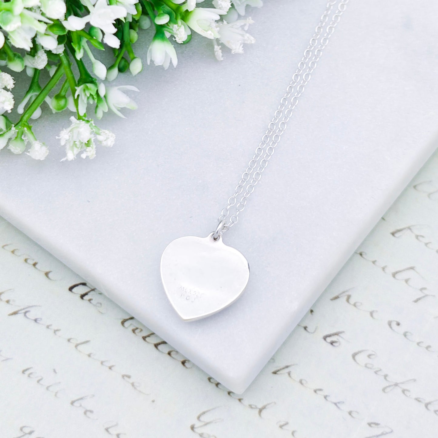 Abalone Heart Pendant set in sterling silver | 20mm wide | Seashell Gift