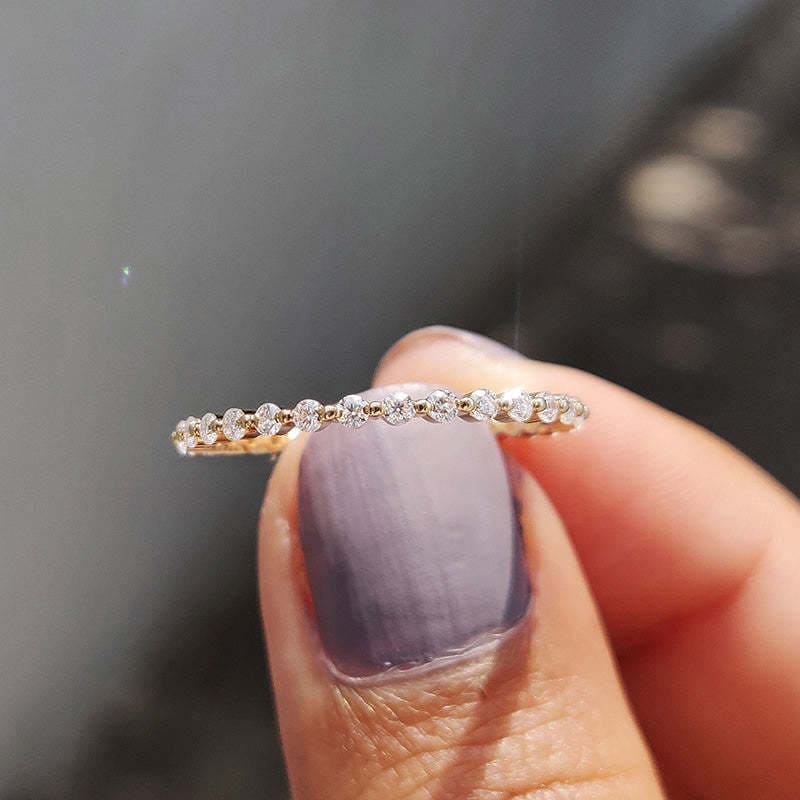 925 Sterling Silver Round Cut Eternity Band