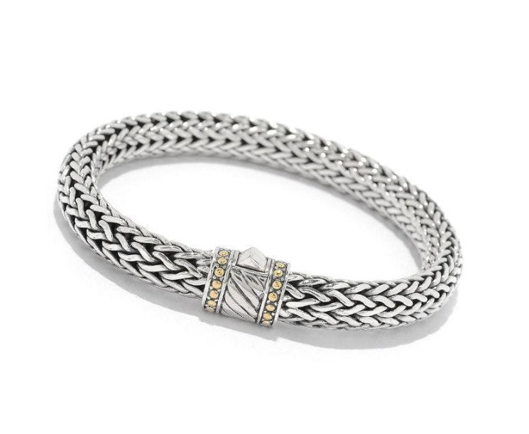 SS/18K Diagonal Line Men's Bracelet