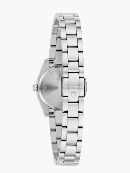 Lady's Stainless Steel Bulova "Surveyor" with Light Blue Dial
