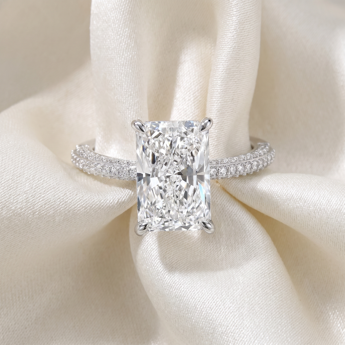 Certified 3.44Ct Cassidy Radiant Cut Diamond Engagement Ring 14k Gold Lab Grown