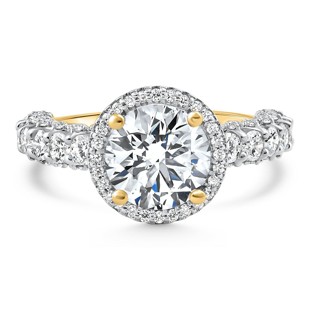 Certified 4.00Ct Diamond Engagement Ring 14k Gold Lab Grown (2 1/2Ct Center)